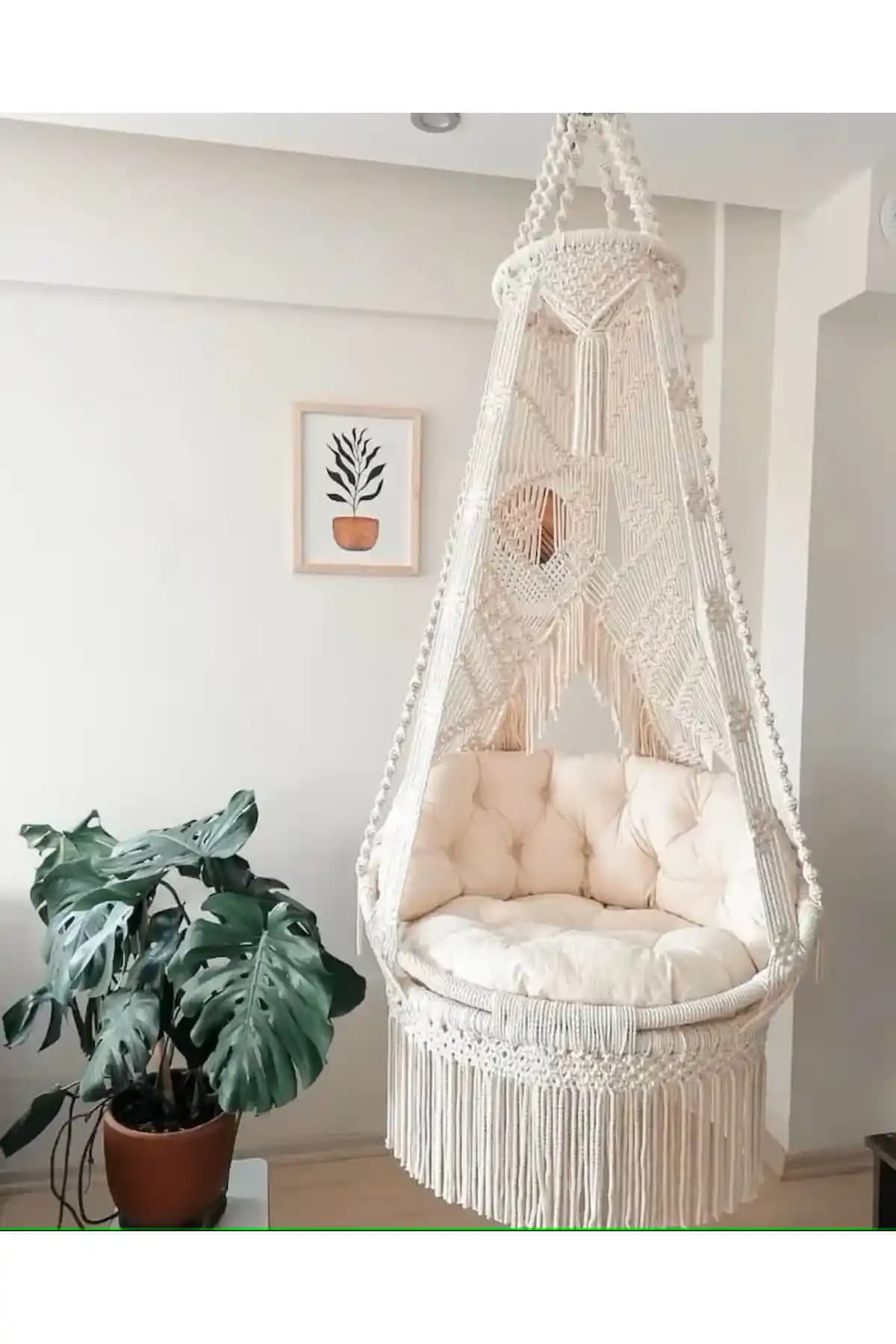 Vivamia Makrome Salıncak Minderi: Şık ve Konforlu Dekorasyon Çözümü