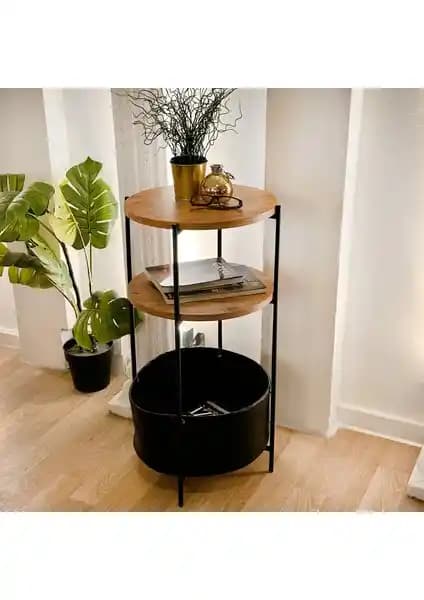 Weblonya Çantalı Sehpa 2 Katlı Yan Sehpa Modern ve Fonksiyonel Tasarım Özellikleri