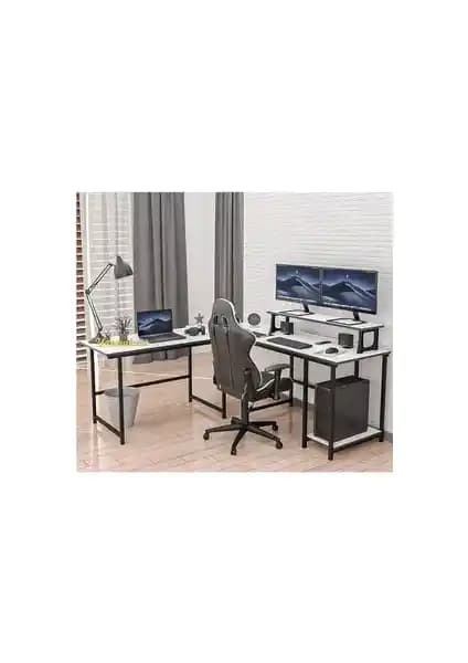 Yasmak Beyaz L Tipi Çalışma ve Oyun Masası 250B Geniş ve Dayanıklı Tasarım