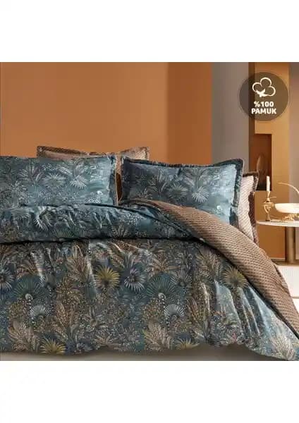 Yataş Alberta Çift Kişilik Saten Nevresim Seti Petrol Renk ile Şıklık ve Konforun Buluşması