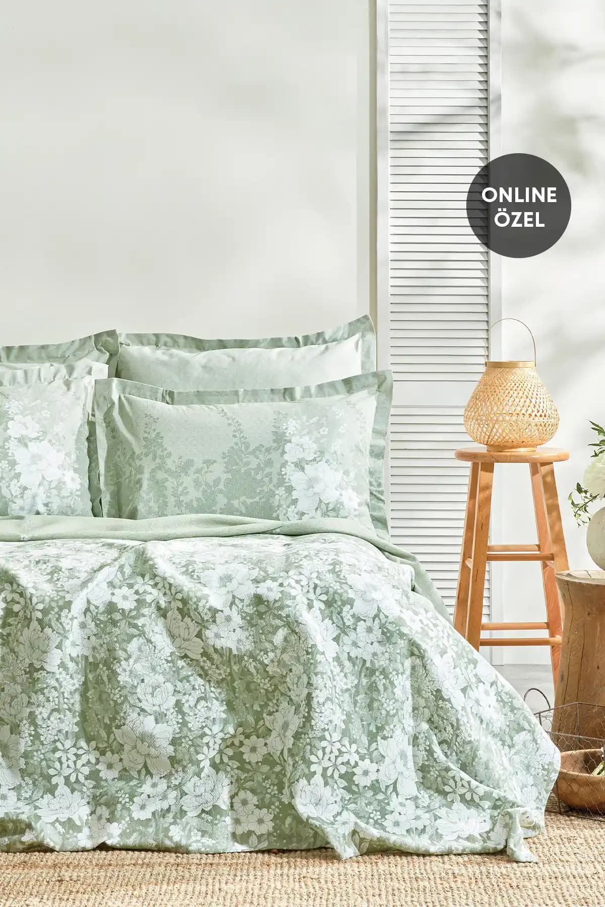 Yataş Andressa Tek Kişilik Pike Takımı Adaçayı Renkli ve Dayanıklı Yatak Dekorasyonu İçin Uygun