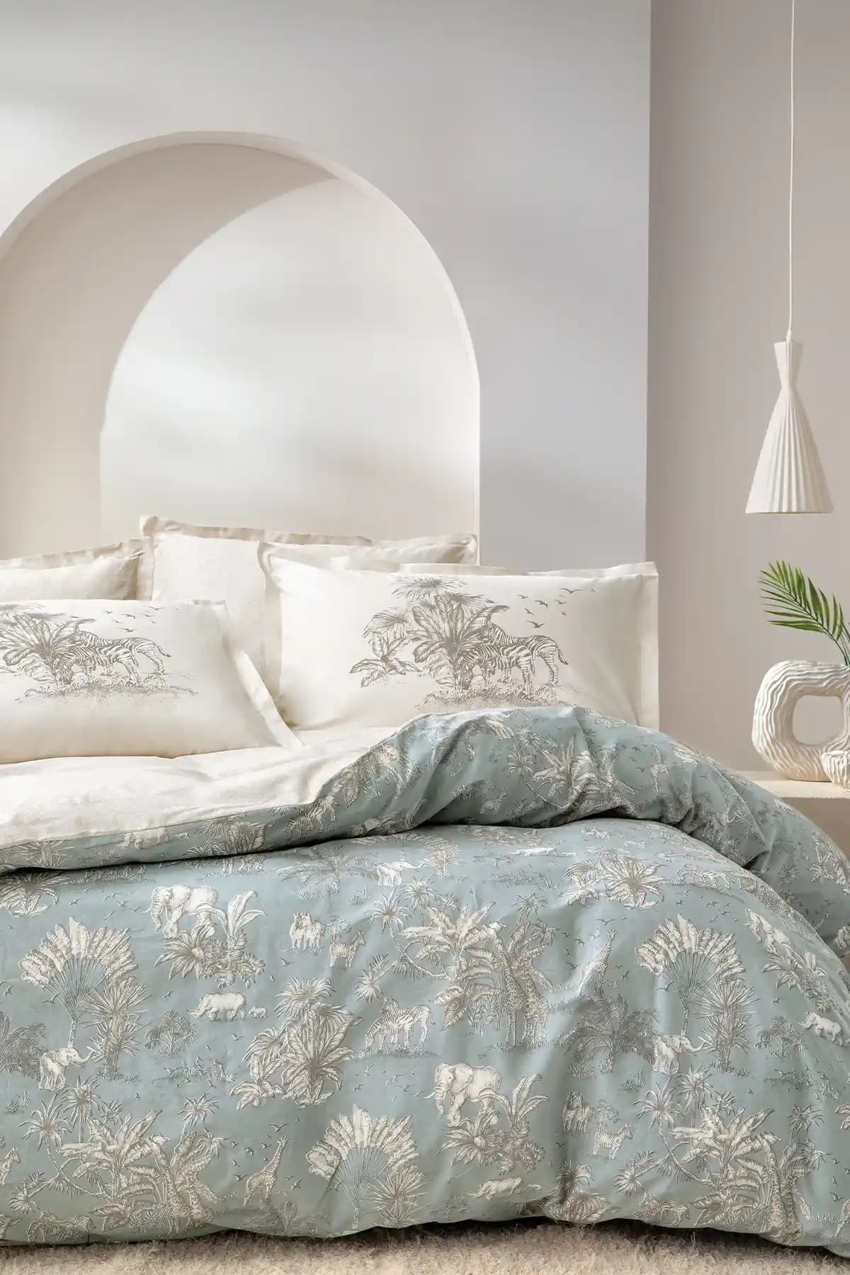 Yataş Aster Tek Kişilik Ranforce Nevresim Seti Doğa Temalı Şık ve Dayanıklı Tasarım