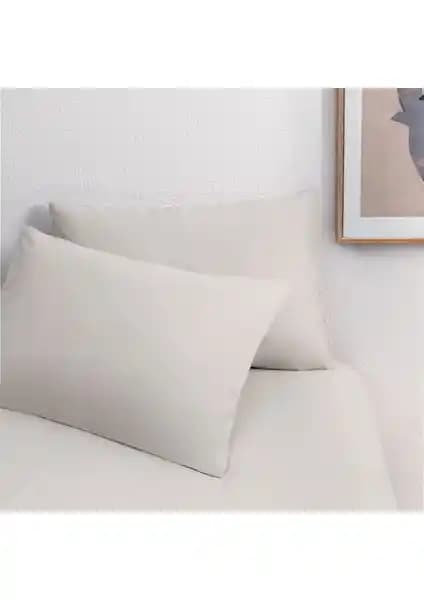 Yataş Noah Standart Yastık Kılıfı 2'li Bej Renkli Doğal Pamuk Kumaş, Şık ve Dayanıklı