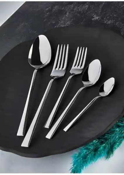 Zagori 6 Kişilik 30 Parça Natural Çatal Kaşık Takımı Düz Model Şıklık ve Fonksiyonellik