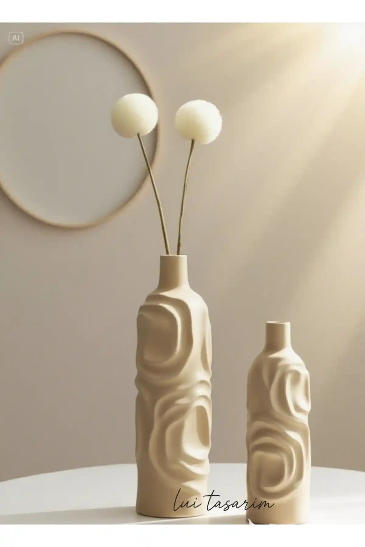 Lui Tasarım Krem Seramik Vazolar Modern Dekorasyon İçin Zarif Seçenekler