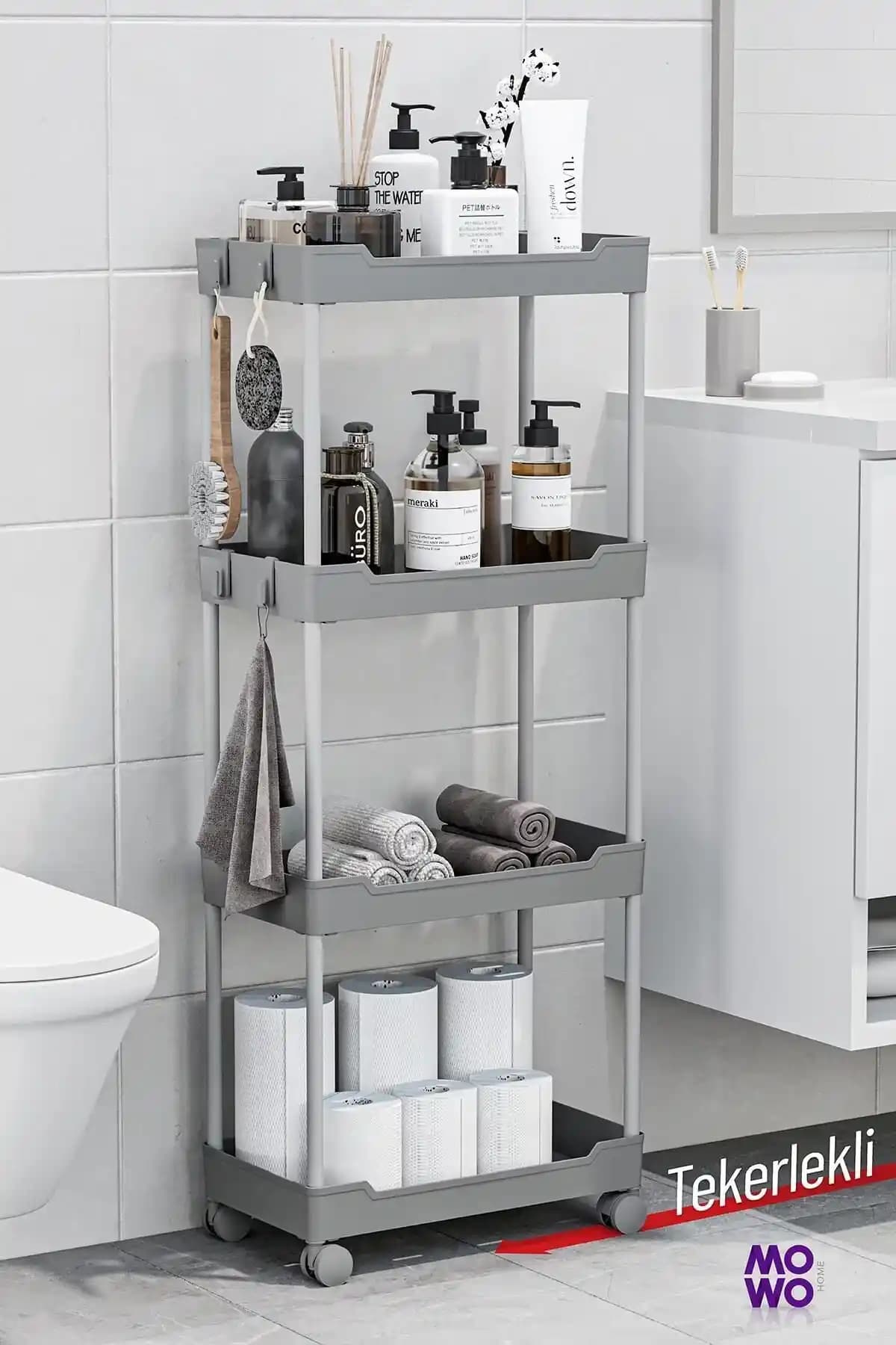 Banyo Dekorasyonunda 4 Katlı Rafların Çok Yönlülüğü ve İşlevselliği