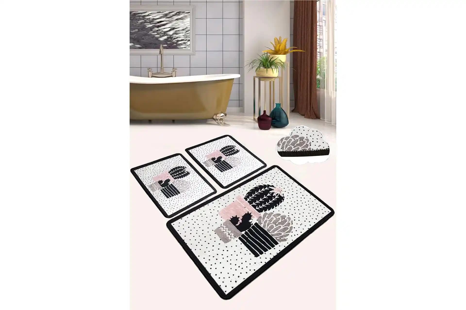 Banyo Paspas Setlerinde Modern ve Fonksiyonel Üçlü Modası