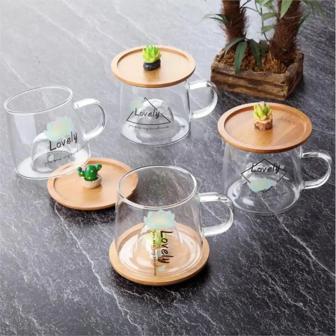 Bambu Kapaklı Cam Kupa ile Doğal ve Şık Ev Dekorasyonu Trendleri