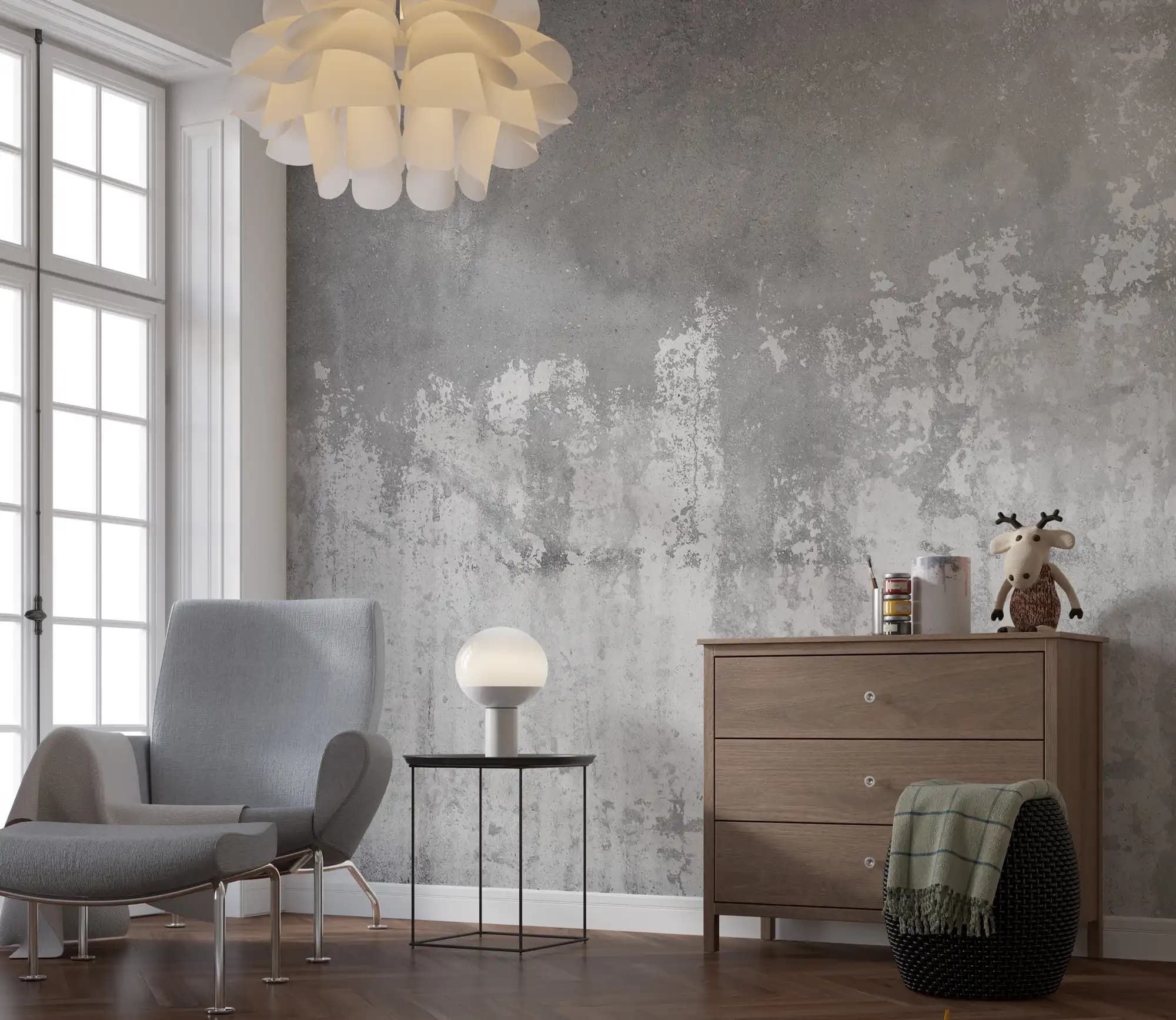 Eskitme Beton Duvar Kağıdı ile Mekânlara Modern ve Vintage Şıklık Katın