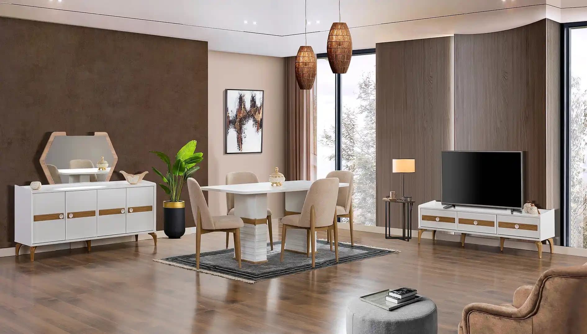 İpek Yemek Odası Dekorasyonu: Zarafet ve Şıklığın Modern Yansıması