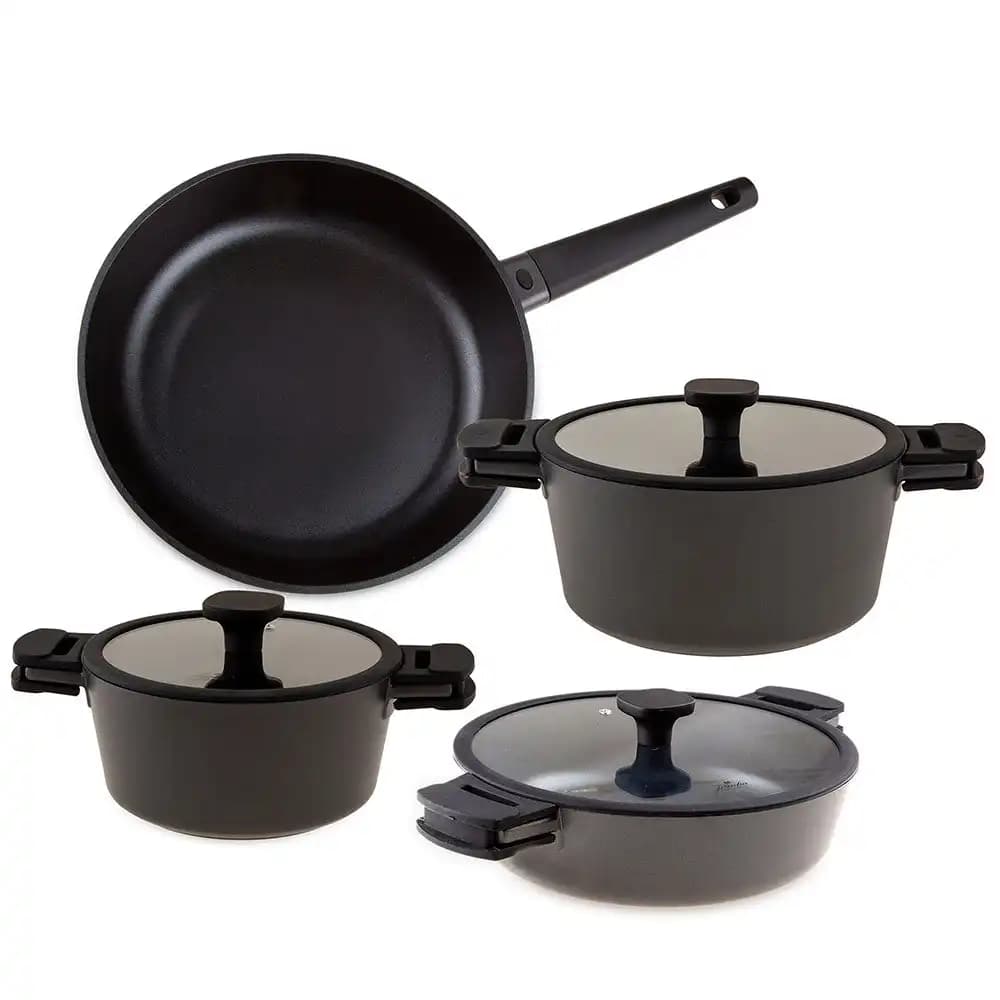 Jumbo Black Cook 7 Parça Döküm Tencere Seti ile Mutfakta Şıklık ve Fonksiyonellik