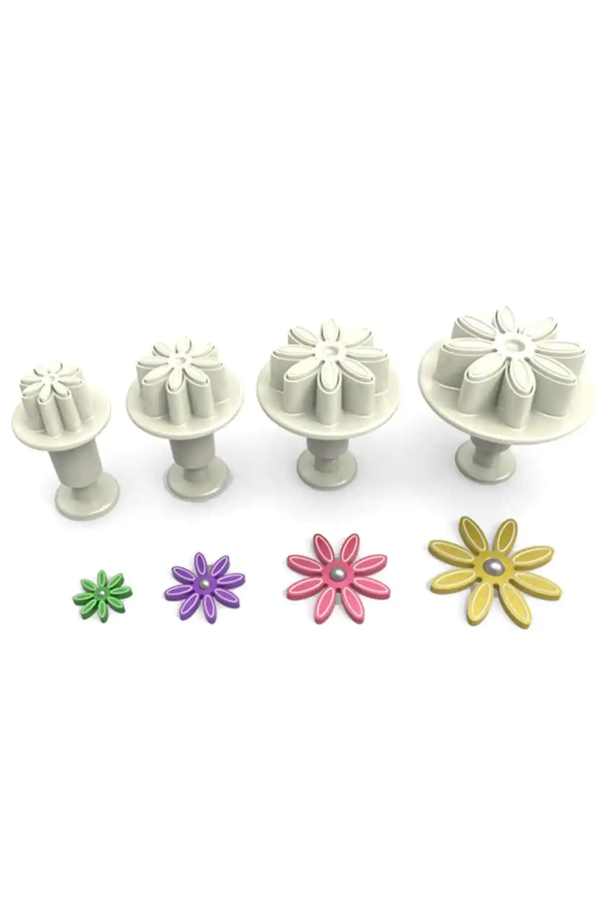 Butedo Papatya Büyük Basmalı Enjektörlü Kurabiye Kalıbı 4'lü Set ile Yaratıcı Mutfak Deneyimi