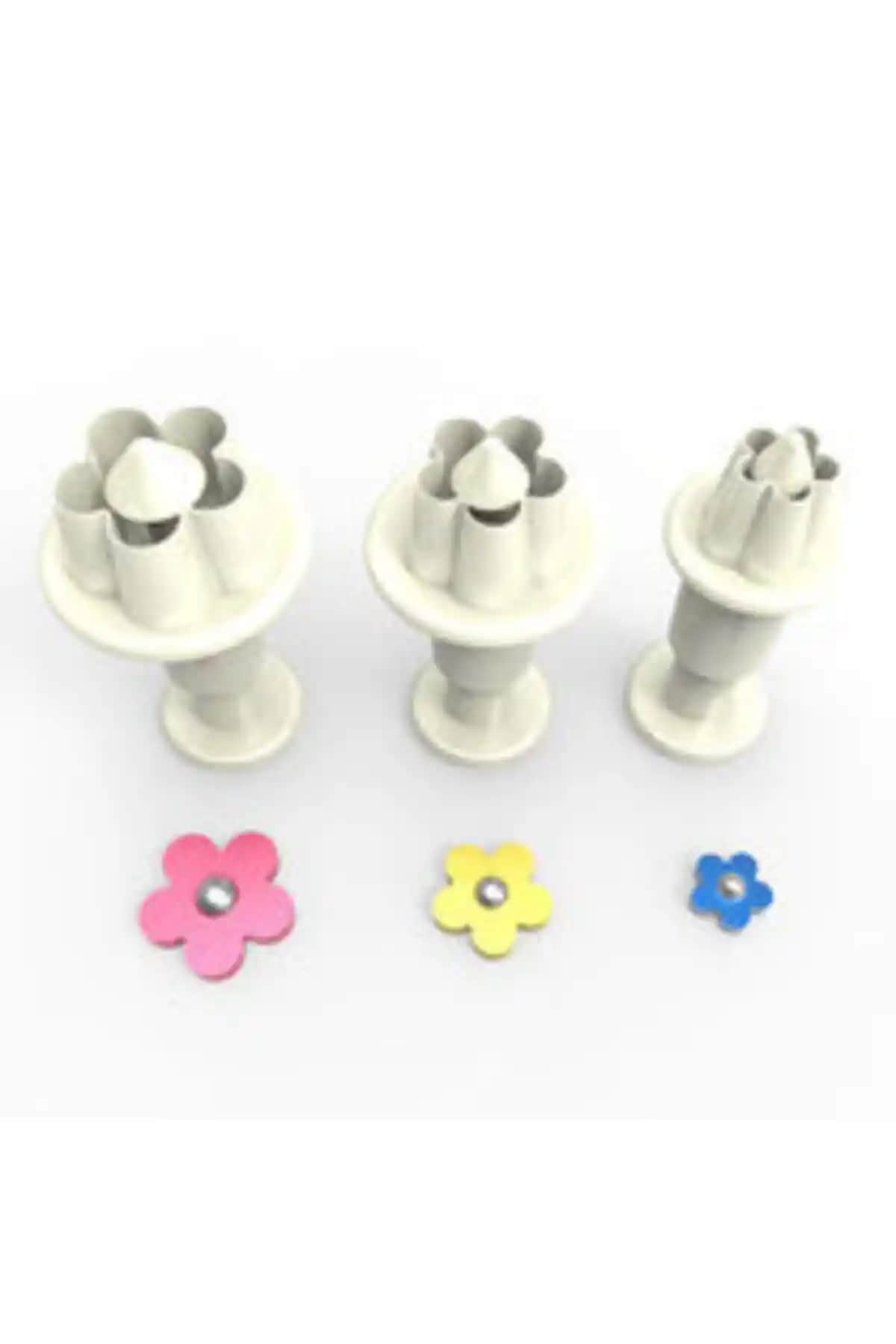 Genel Markalar Çiçek Desenli Mini Enjektörlü Şeker Hamuru Kalıbı - Yaratıcı Pasta Süsleme İçin