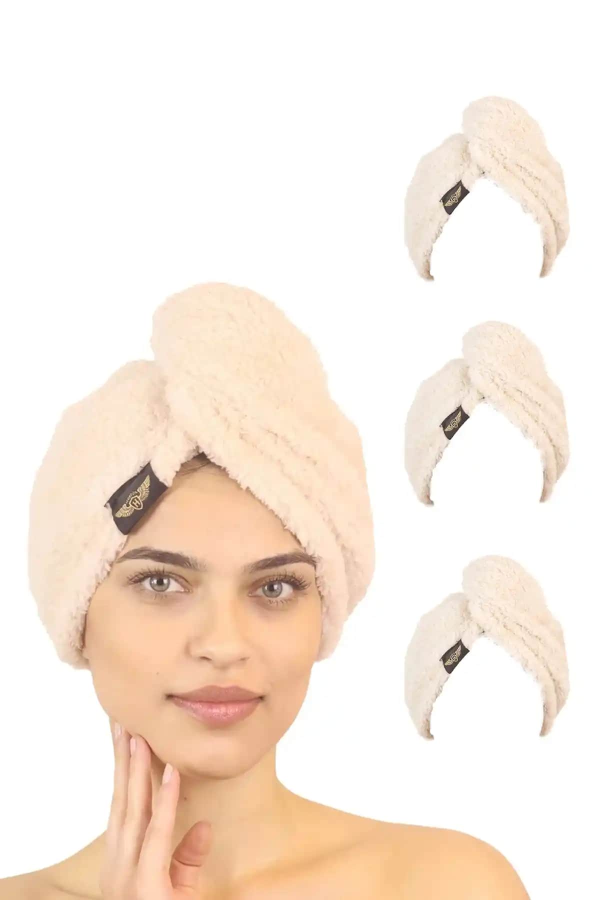 Heriya 3'lü Mikrofiber Saç Havlusu Seti Modern ve Pratik Tasarım ile Günlük Bakımda Konfor