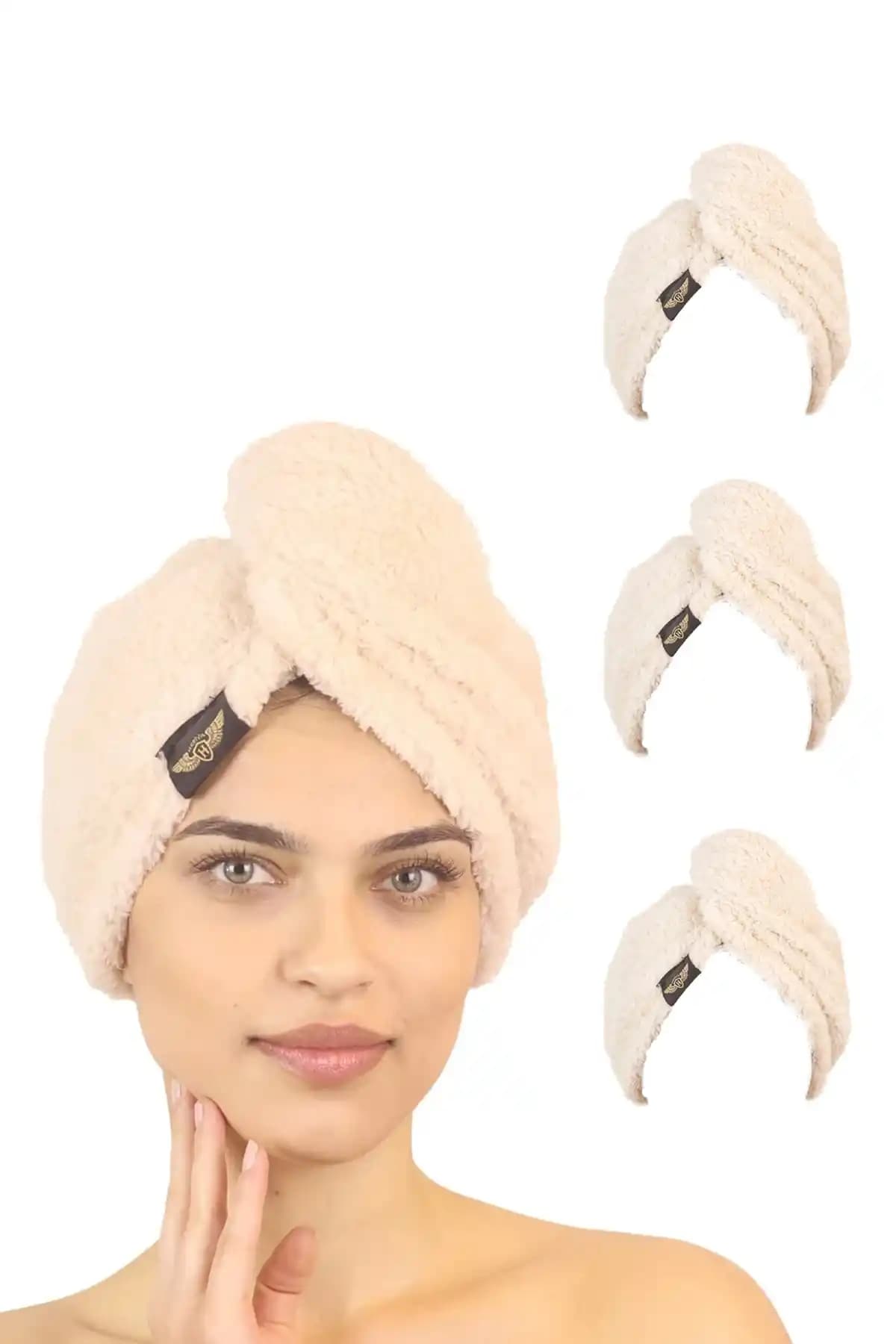 Heriya 3'lü Mikrofiber Saç Havlusu Seti Modern ve Pratik Tasarım ile Günlük Bakımda Konfor