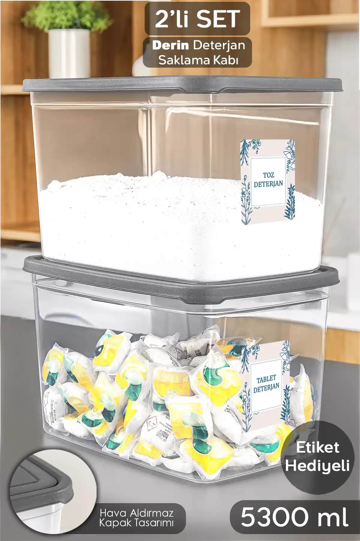 Meleni Home 2'li Mega Boy Deterjan Saklama Kutusu ile Evde Düzen ve Hijyen Sağlayın