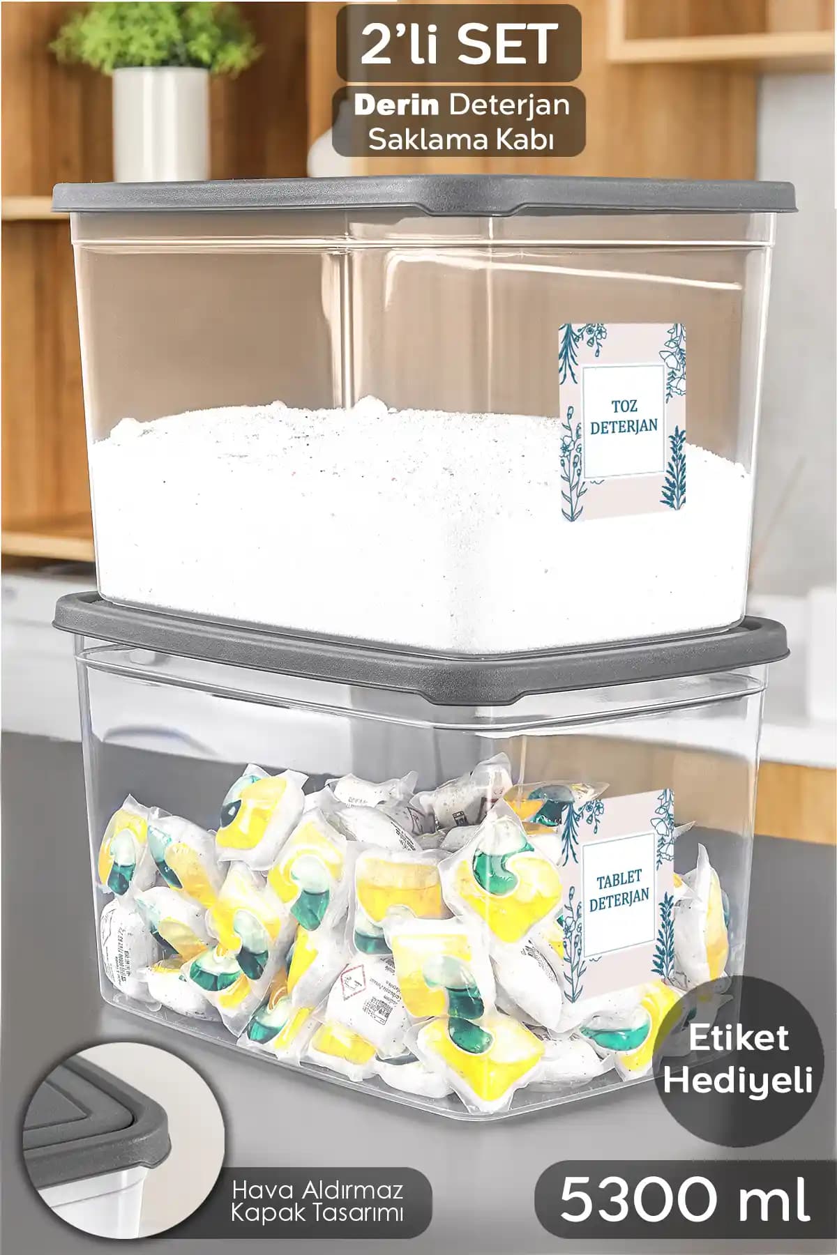 Meleni Home 2'li Mega Boy Deterjan Saklama Kutusu ile Evde Düzen ve Hijyen Sağlayın