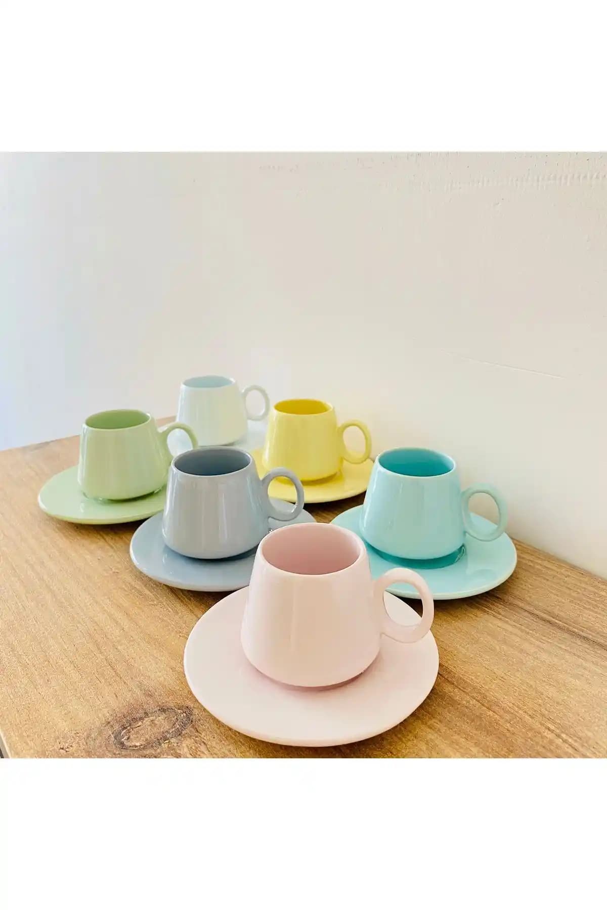 Nokta Türk Kahvesi Fincan Takımı 12 Parça Modern ve Şık Tasarım ile Kahve Keyfini Artırır