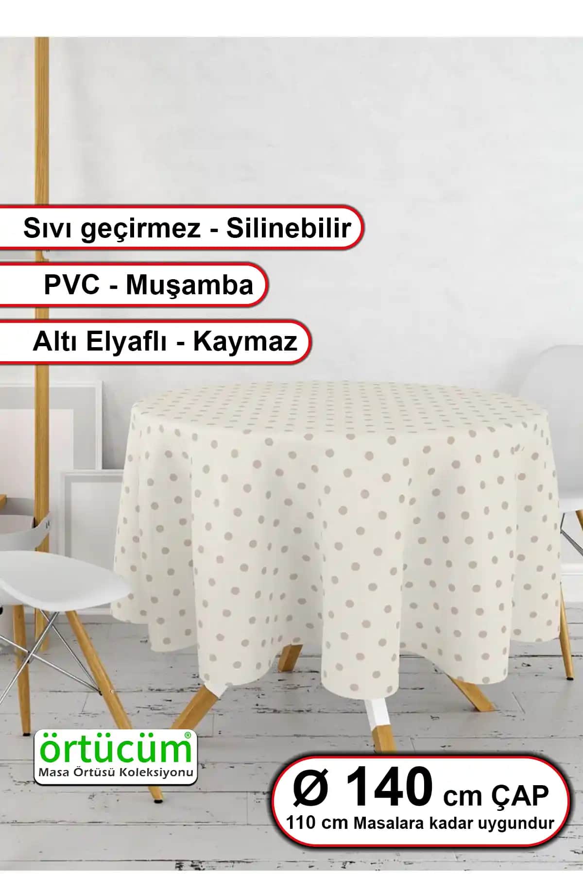 Örtücüm Yuvarlak Krem Kahve Puantiyeli PVC Masa Örtüsü Detaylı İnceleme ve Kullanım Rehberi