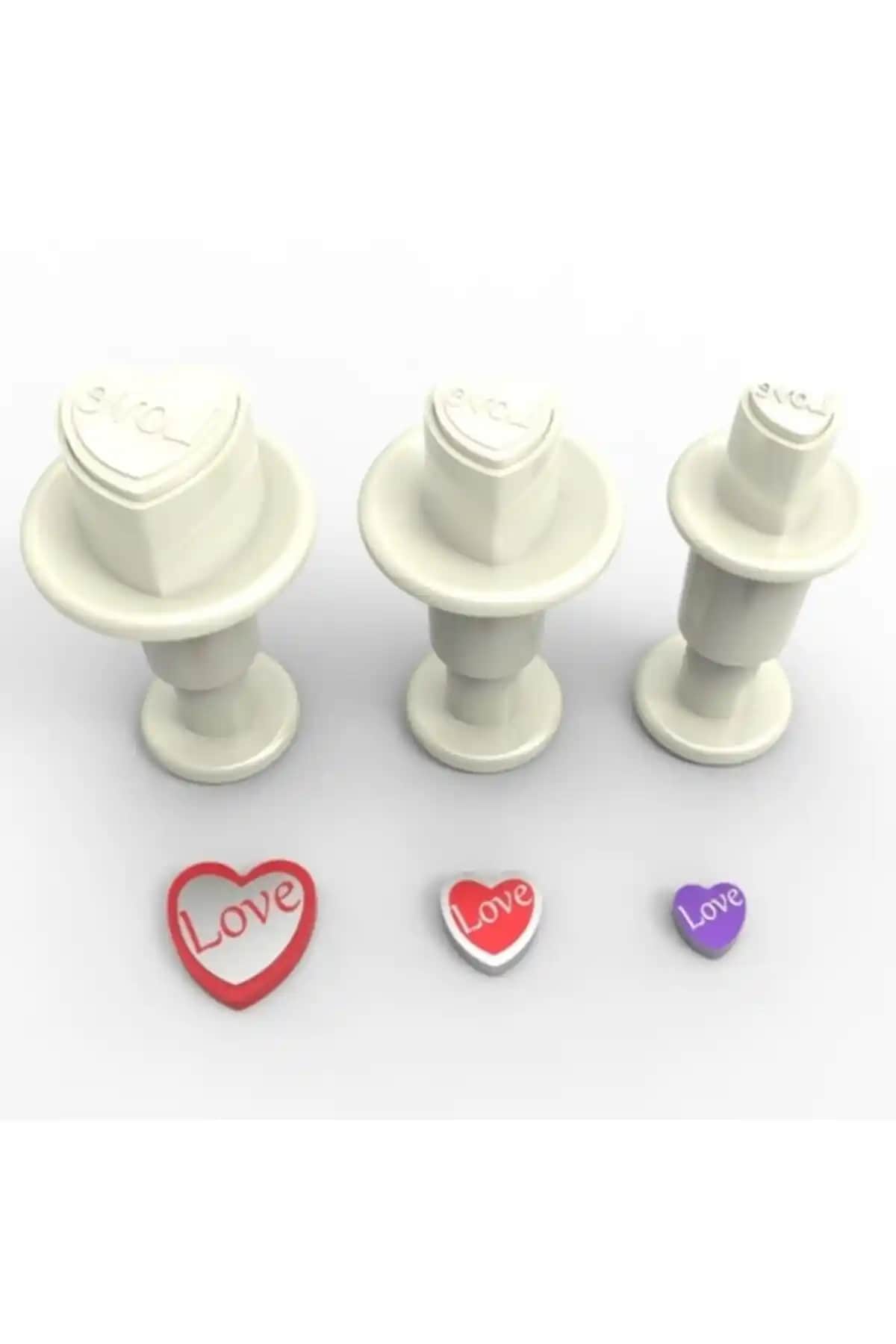 Pastalar ve Kurabiyeler İçin Çok Yönlü Kalp Şekilli Enjektörlü Süsleme Seti