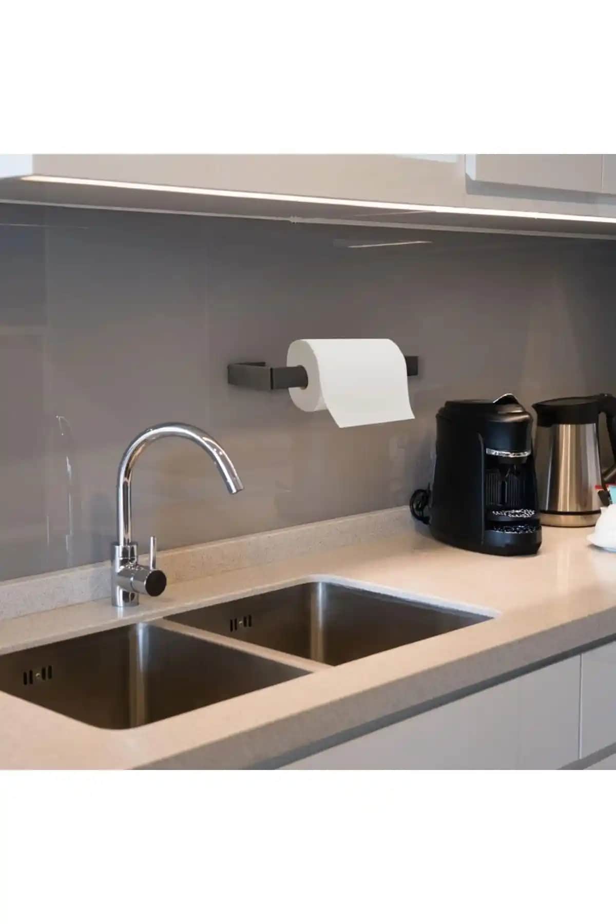 YDGR Metal Mat Siyah Kağıt Rulo Havluluk Modern ve Dayanıklı Mutfak Aksesuarı Özellikleri