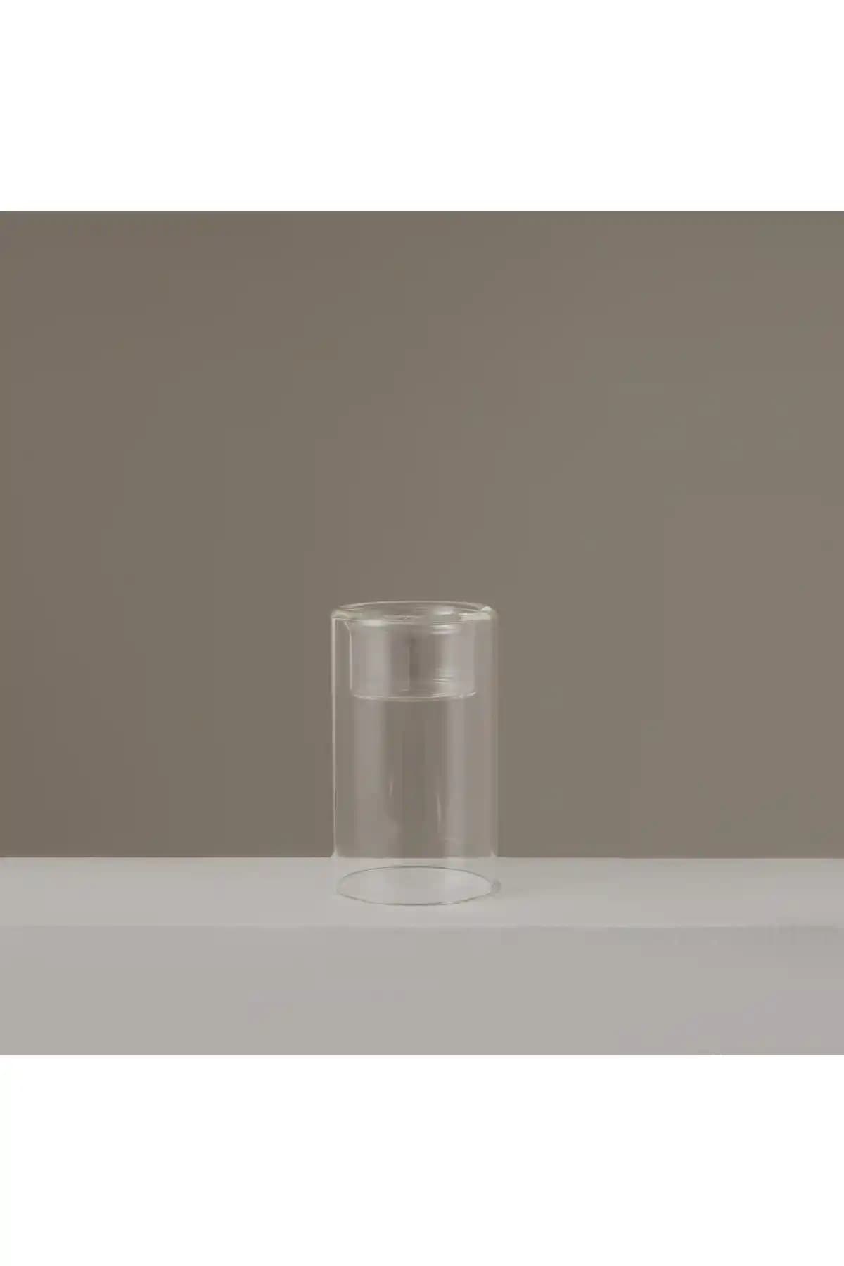 Chakra Udele Cam Mumluk 6x10 cm Transparan: Modern ve Şık Dekorasyon İçin İdeal Mumluk