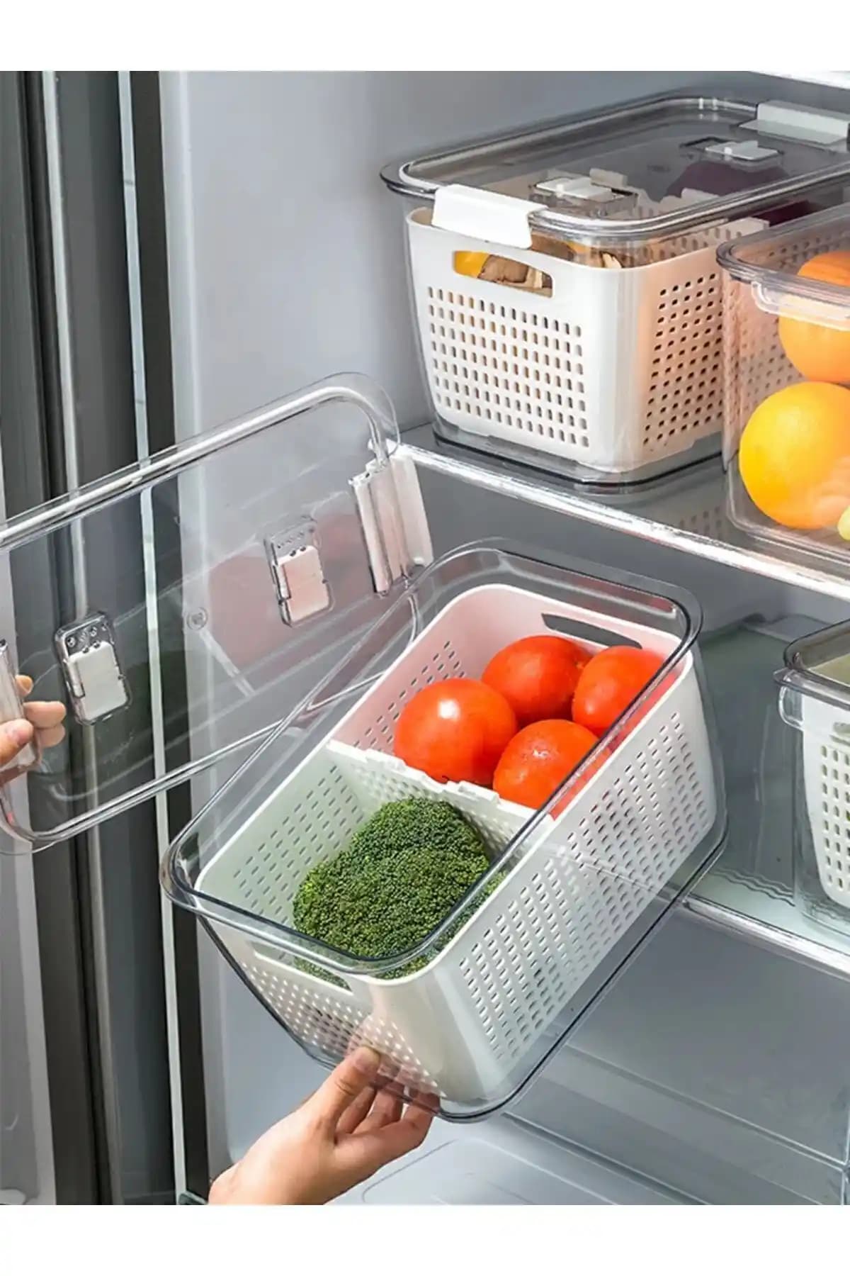 Lossa 9lt İçi Süzgeçli Organizer ile Buzdolabında Düzen ve Taze Ürün Saklama