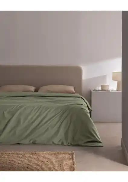 Madame Coco Manon Çift Kişilik Pamuk Ranforce Düz Nevresim Yeşil - Konfor ve Şıklık