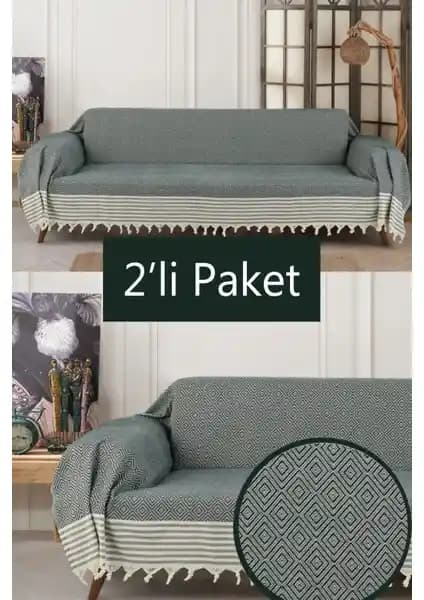 Miracolo Home Pamuklu Kolları Örten 310 cm Koltuk Örtüsü Seti ile Şıklık ve Koruma