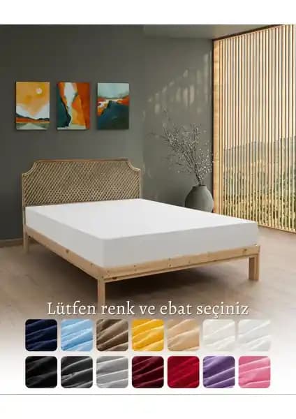 MODELHOME %100 Pamuk Penye Beyaz Lastikli Çarşaf Tek Kişilik 90x190 Konforlu Uyku İçin