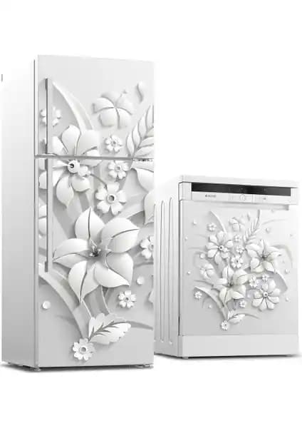 Tilki Dünyası Buzdolabı ve Bulaşık Makinesi Takım Sticker 0178 ile Mutfağınızı Yenileyin