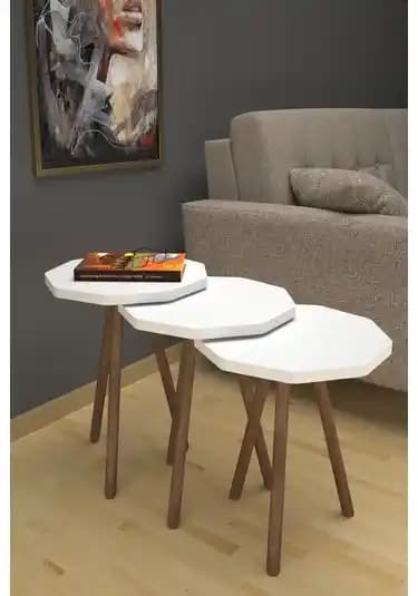 Ahşap Beyaz Zigon Sehpa: Modern ve Fonksiyonel Tasarım Çözümleri