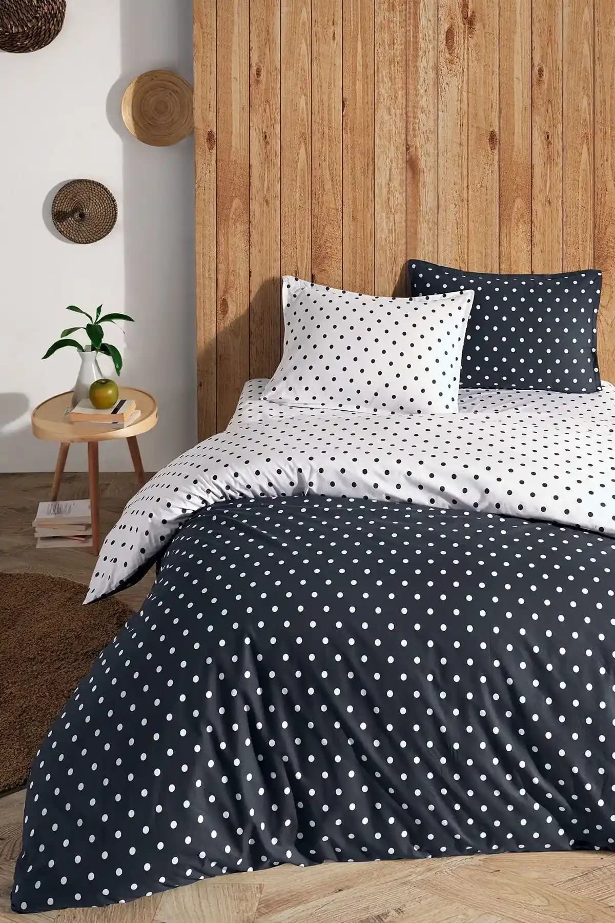 Angi Dots Gri Nevresimlerin Tasarımı ve Kalitesiyle Modern Yatak Odası Dekorasyonu