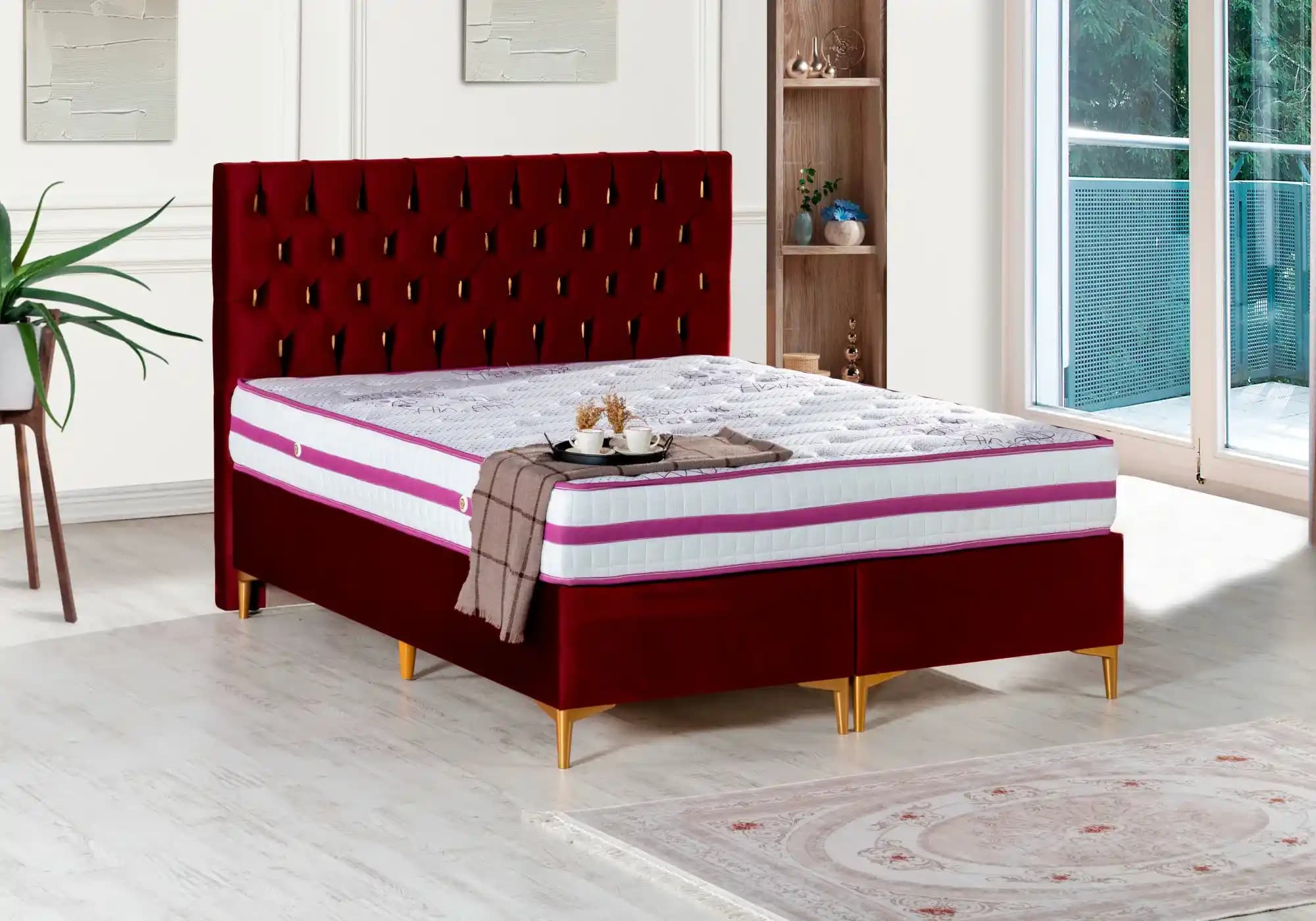 Bordo Yatak Başlıkları ile Şık ve Uyumlu Yatak Odası Dekorasyonu Rehberi