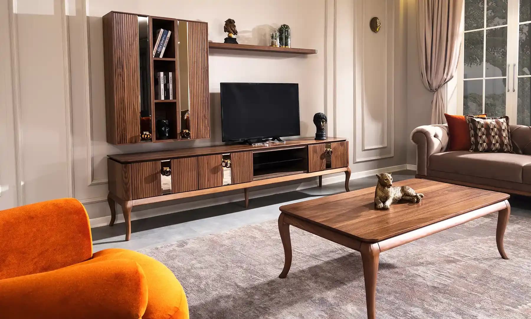 Ceviz Kaplama TV Üniteleri: Modern Tasarım ve Dayanıklılığı Bir Arada Sunar