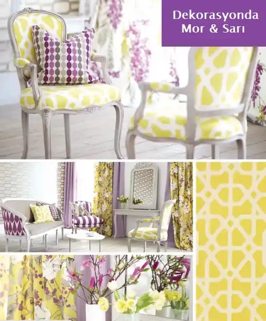 Dekorasyonda Sarı ve Mor Renk Alternatifleri ve Kombinasyon İpuçları
