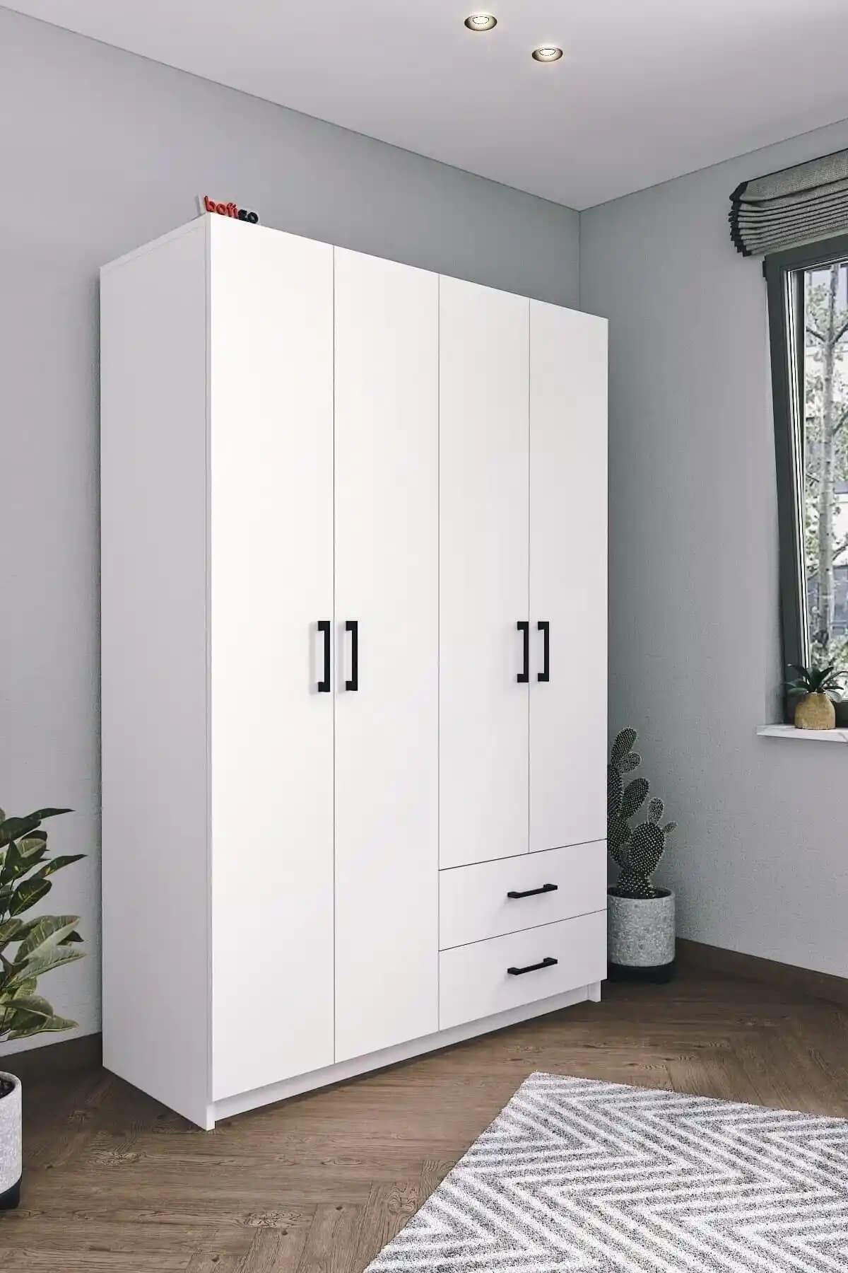Fonksiyonel 4 Kapılı Gardrop Dolaplar Modern Evler İçin Pratik ve Şık Depolama Çözümleri