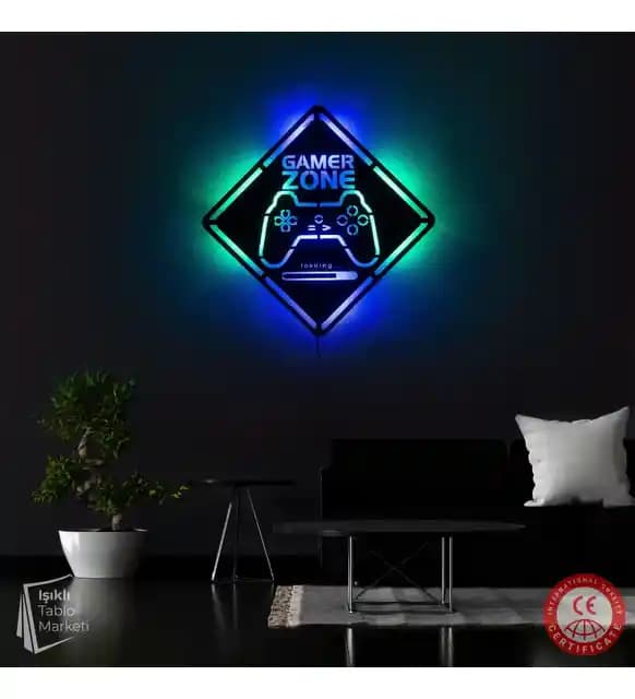 Gamer Temalı Duvar Dekorasyonları ile Modern ve Dinamik Oda Tasarımları