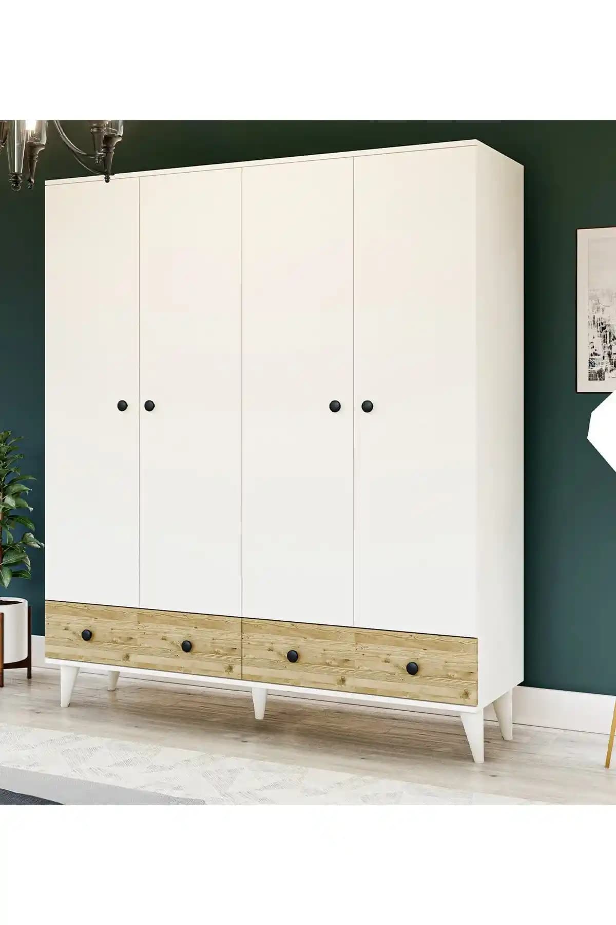 GM 414 4 Kapılı 2 Çekmeceli Gardrop: Fonksiyonellik ve Estetiğin Birleşimi