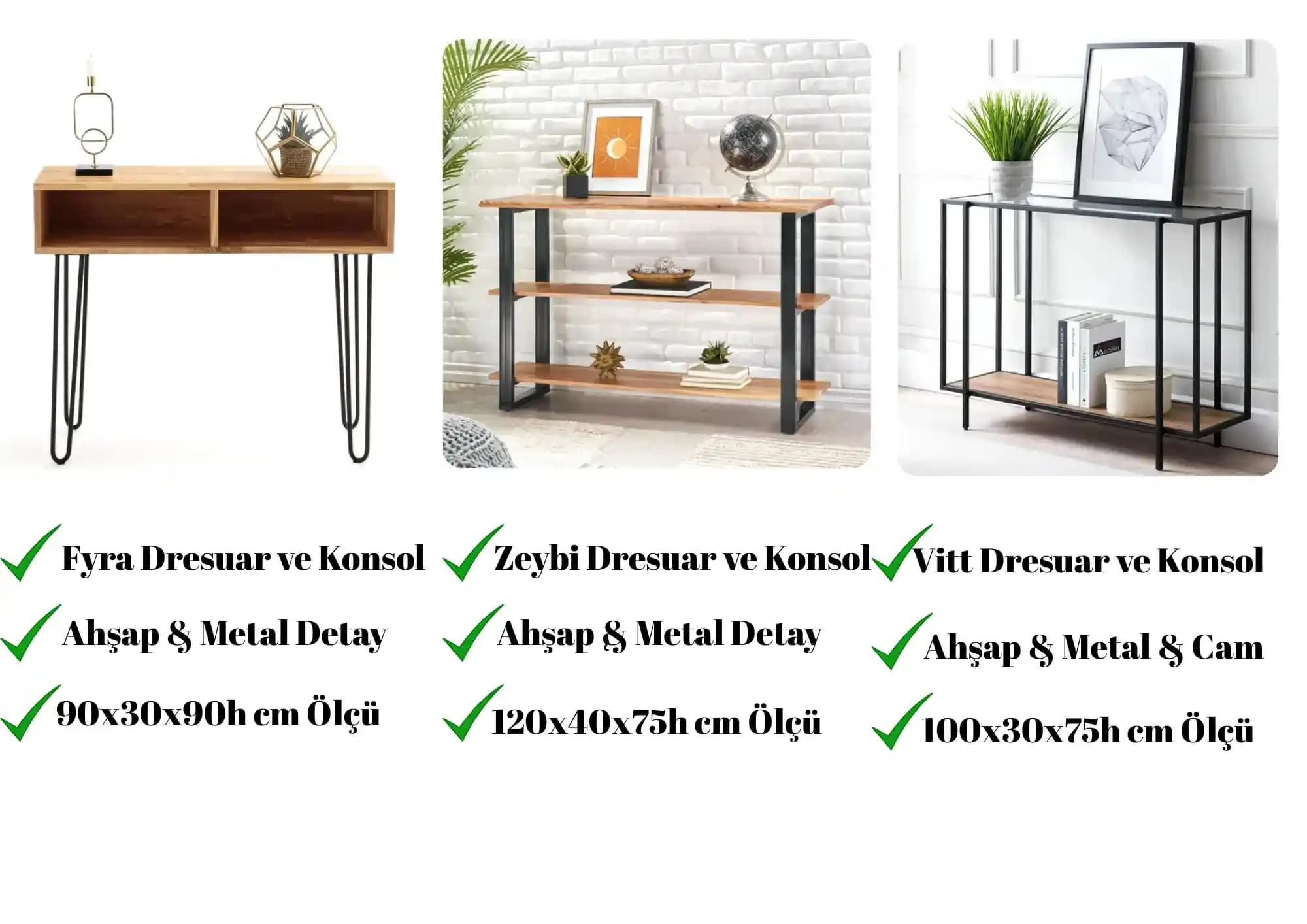 Küçük Alanlar İçin Fonksiyonel ve Estetik Dresuar Modelleri