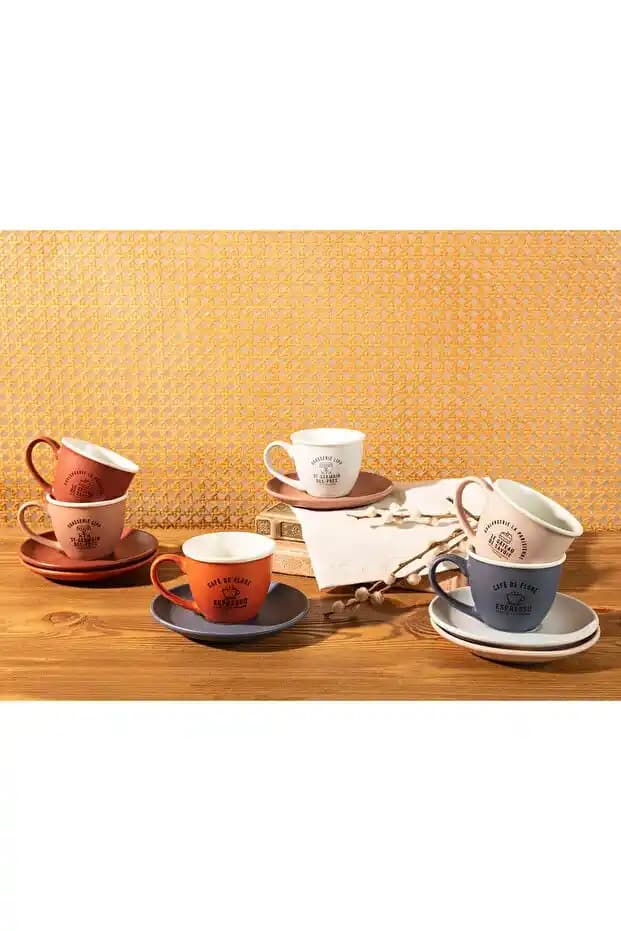 Madame Coco'nun 12 Parça Kahve Fincan Seti: Şık ve Dayanıklı Ev Dekorasyonu İçin Ideal