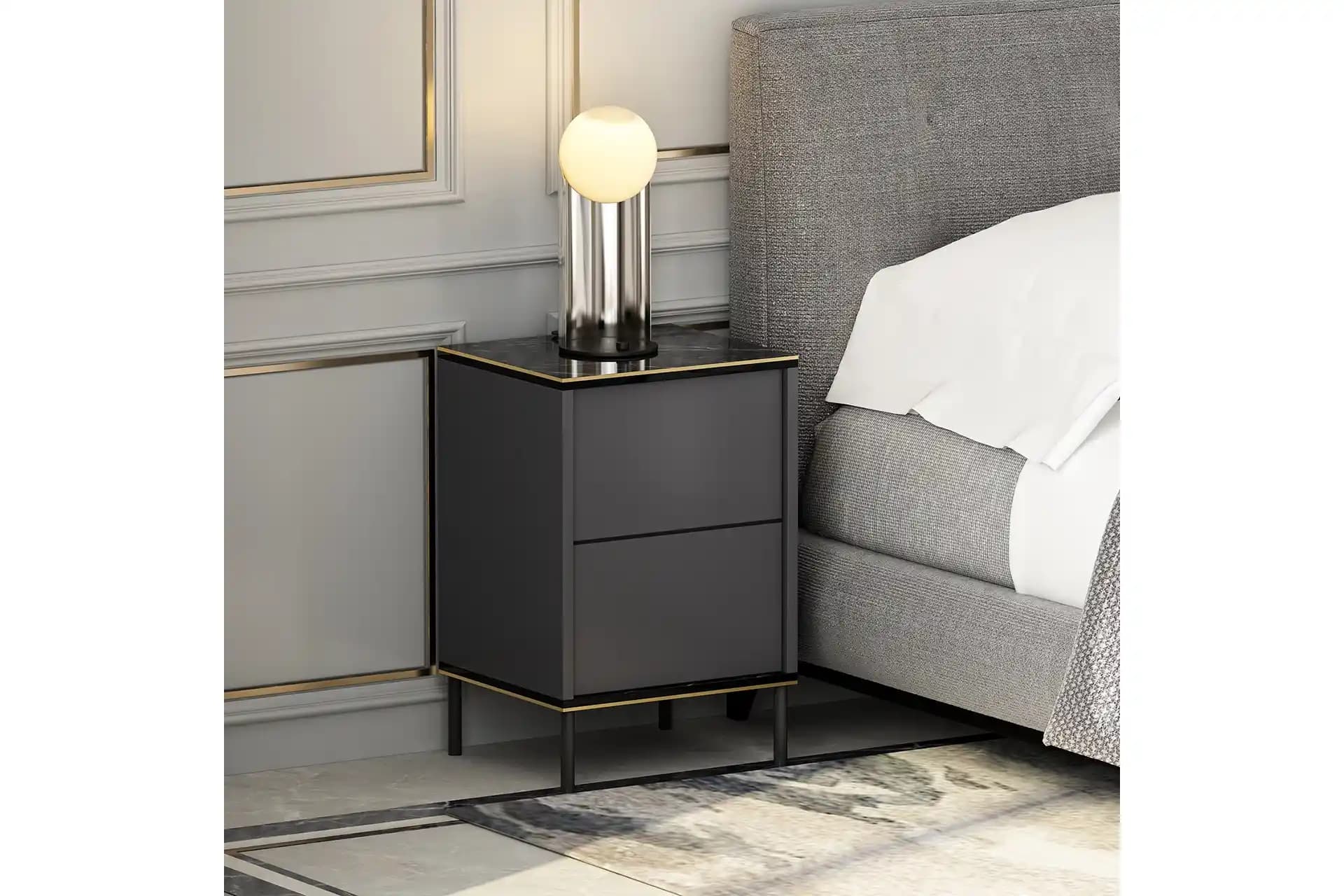 Mermer Desenli Siyah Komodinler: Modern ve Şık Ev Dekorasyonu İçin Idealdir