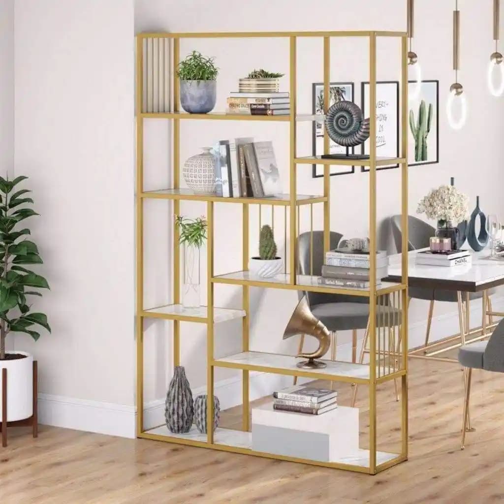Metal Gold Detaylı Modern Kitaplıklar ile Evinize Şıklık Katın
