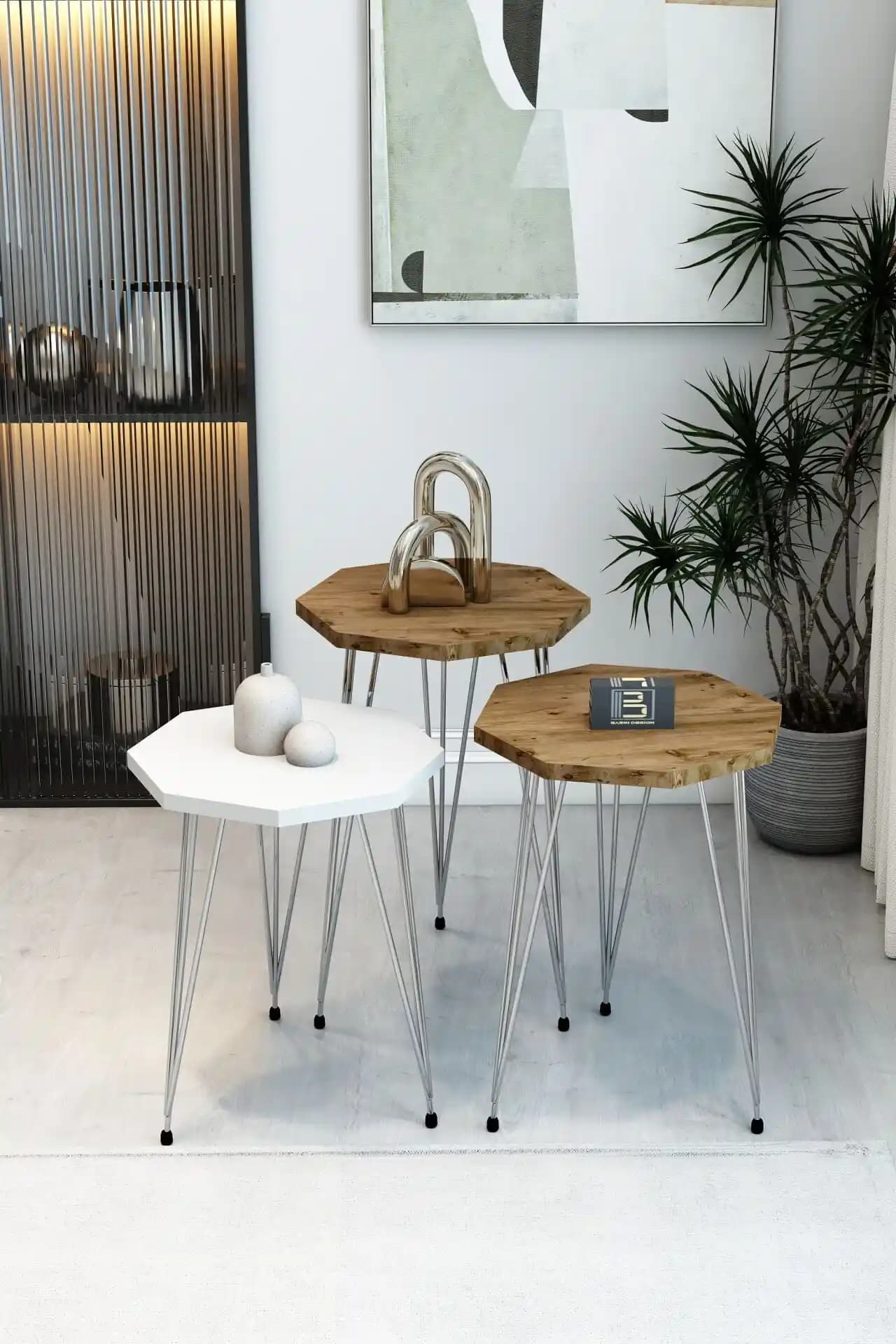 Modern Cam Zigon Sehpa Modelleriyle Ev Dekorasyonunuza Şıklık Katın