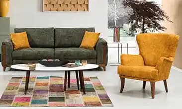 Yeşil Hardal Renkli Koltuklar ile Yenilikçi ve Canlı İç Mekan Tasarımı