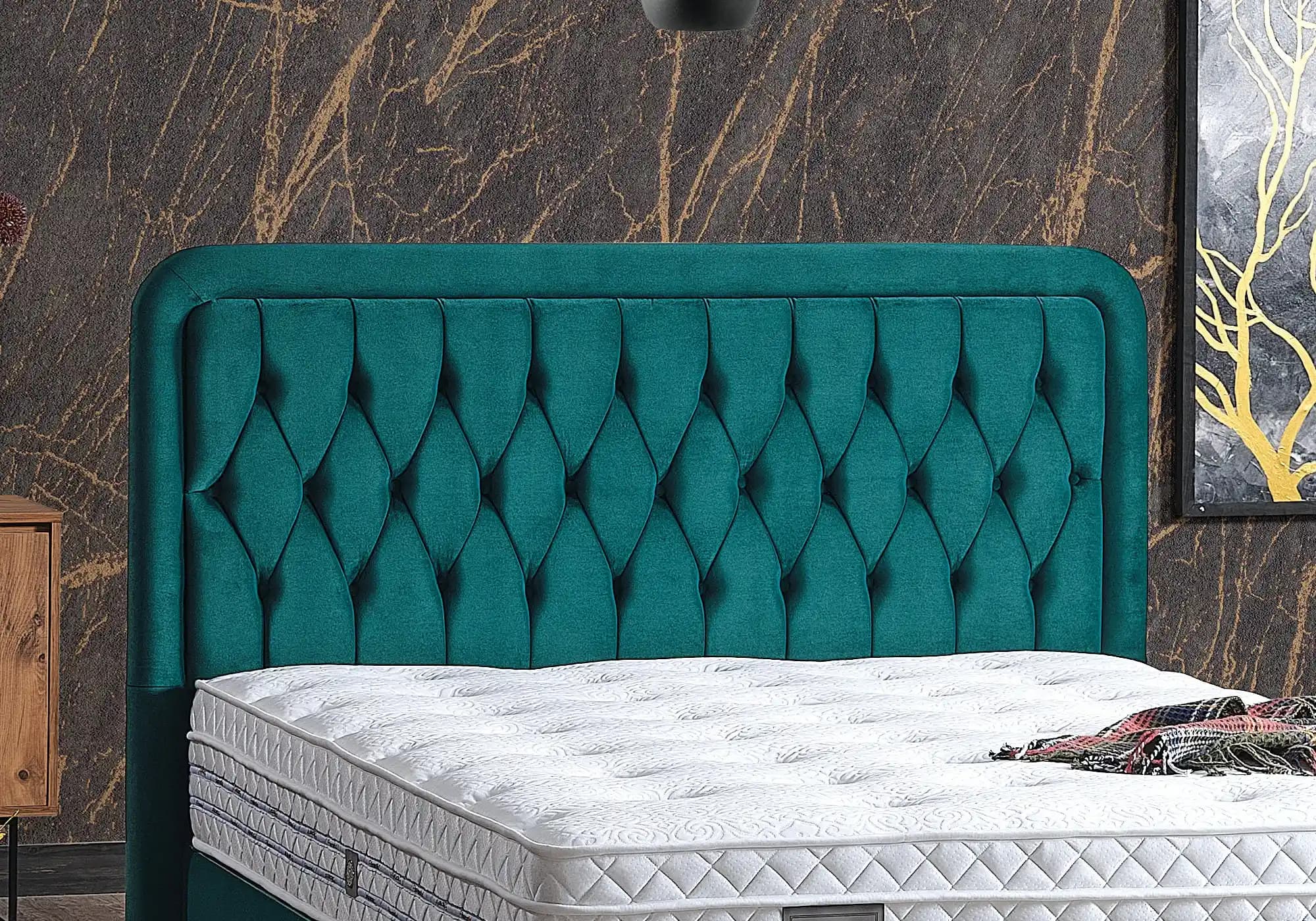 Yeşil Renkli Yatak Başlığı Modelleri ve Doğadan İlham Alan Tasarım Seçenekleri