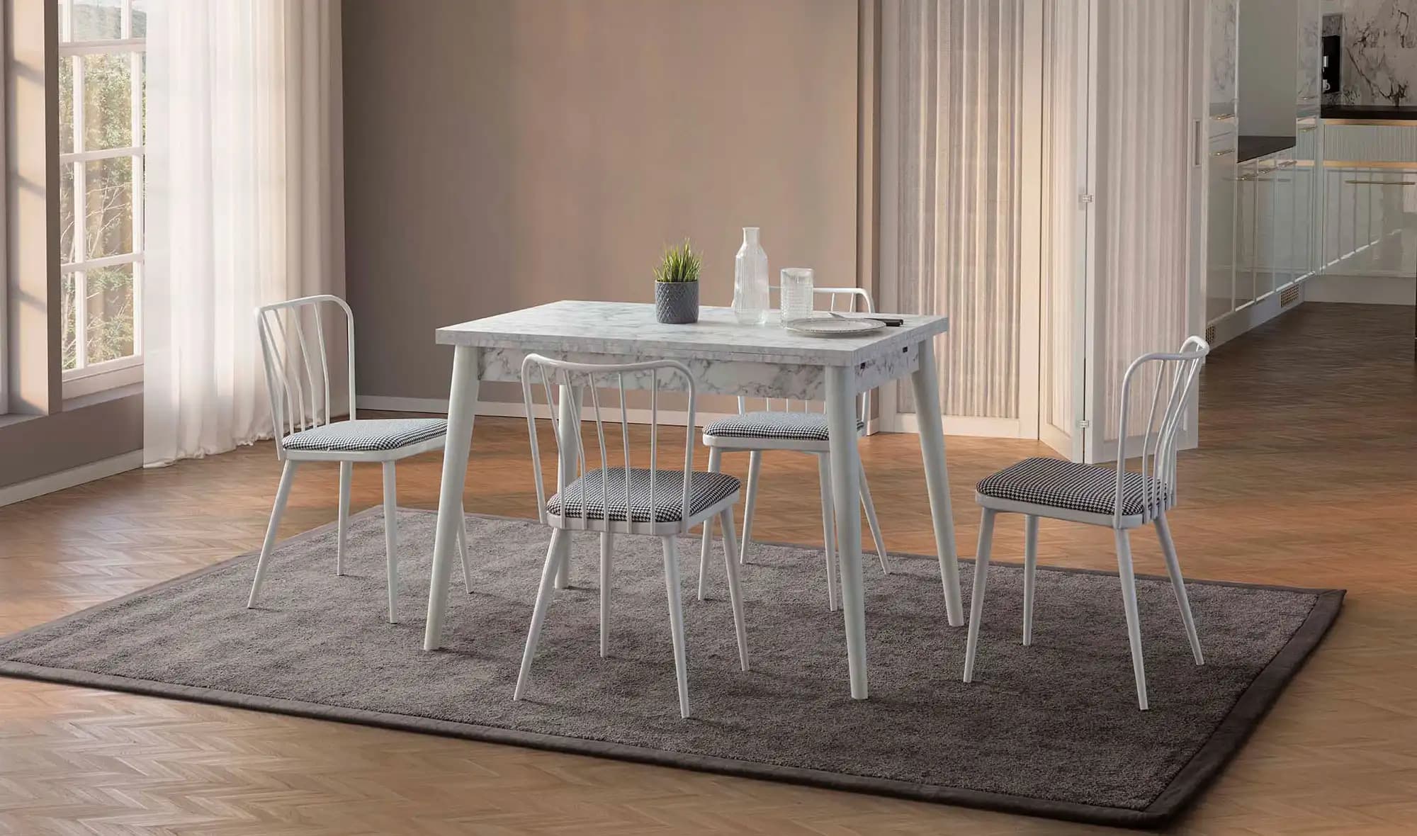 Beyaz Yemek Masası Takımıyla Modern ve Şık Dekorasyon Çözümleri