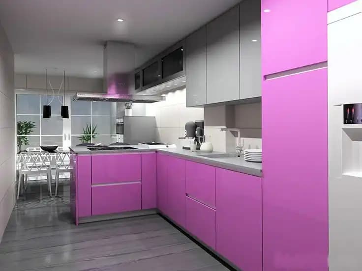 Pembe Gri Mutfak Dolabı ile Modern ve Şık Dekorasyon Seçenekleri