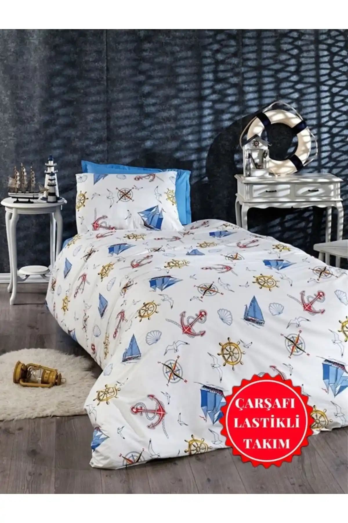 Tek Kişilik Erkek Nevresim Takımıyla Modern ve Şık Yatak Odası Dekorasyonu