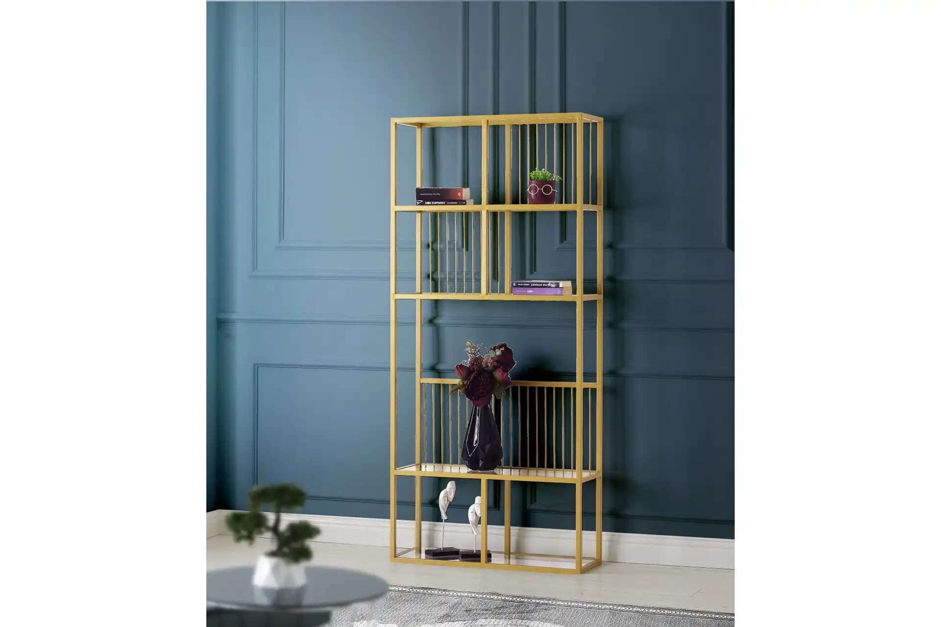 Vivense Gold Kitaplık ile Modern ve Şık Ev Dekorasyonunda Yeni Trendler